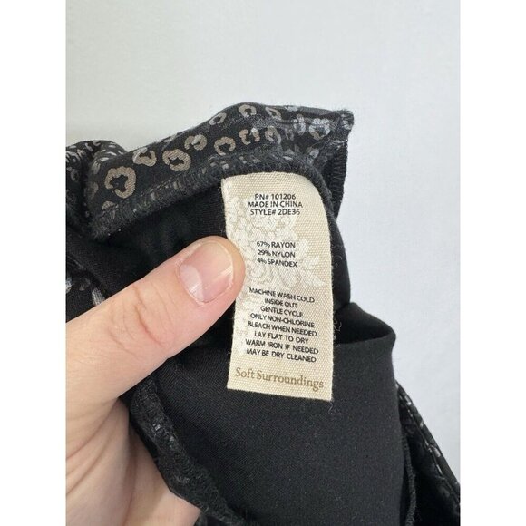 Soft Surroundings Mixte Pants Womens Small Black Metallic Leopard Ankle 2DE36 - Picture 5 of 9